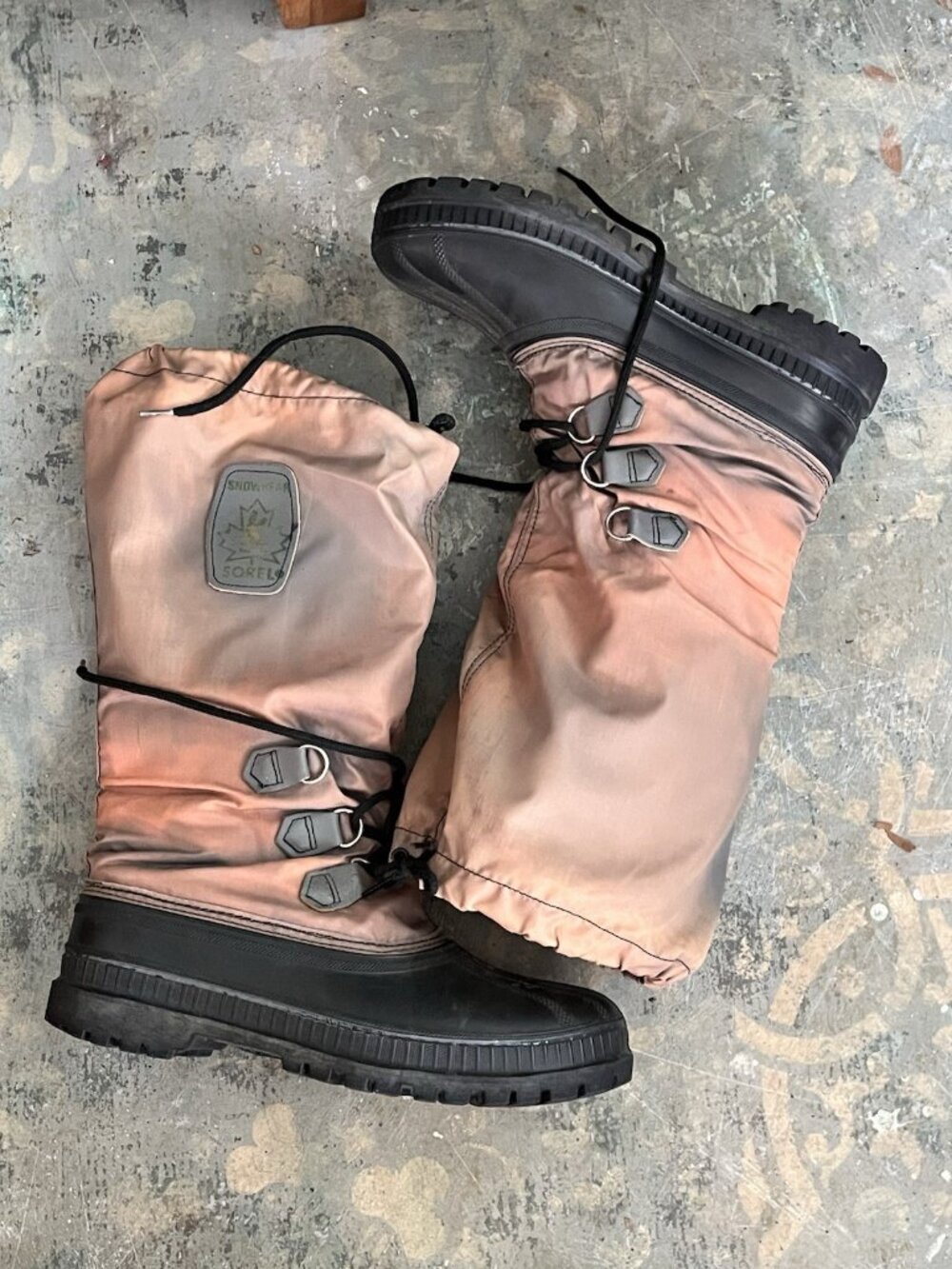 Vintage Sorel Snow Boots Men’s Pac Boots Winter Rubber Nylon Lace Up Canada Sz 9